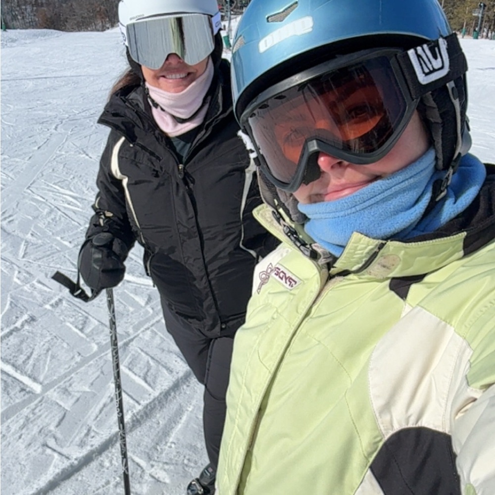 Blue Ski Helmet w/ Ski Goggles